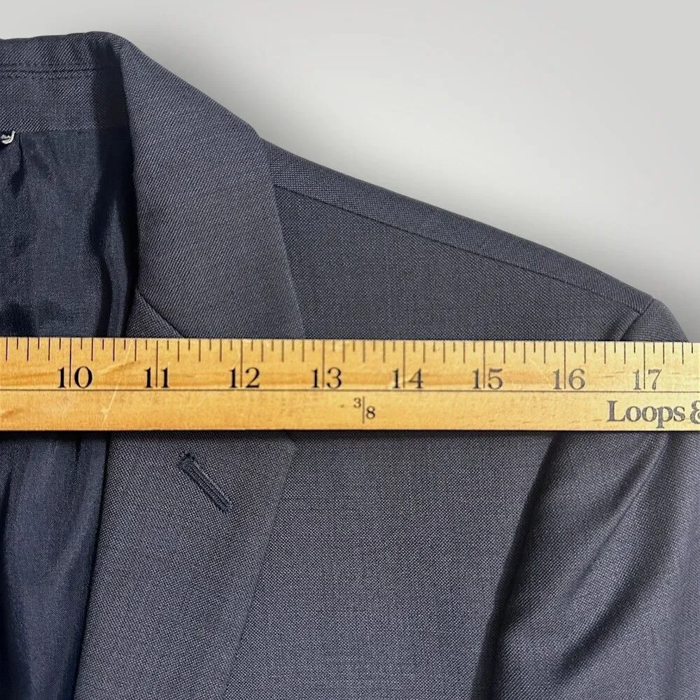 J.CREW THOMPSON Mens Navy Blazer Sport Coat Two Button Suit Jacket 38R Wool